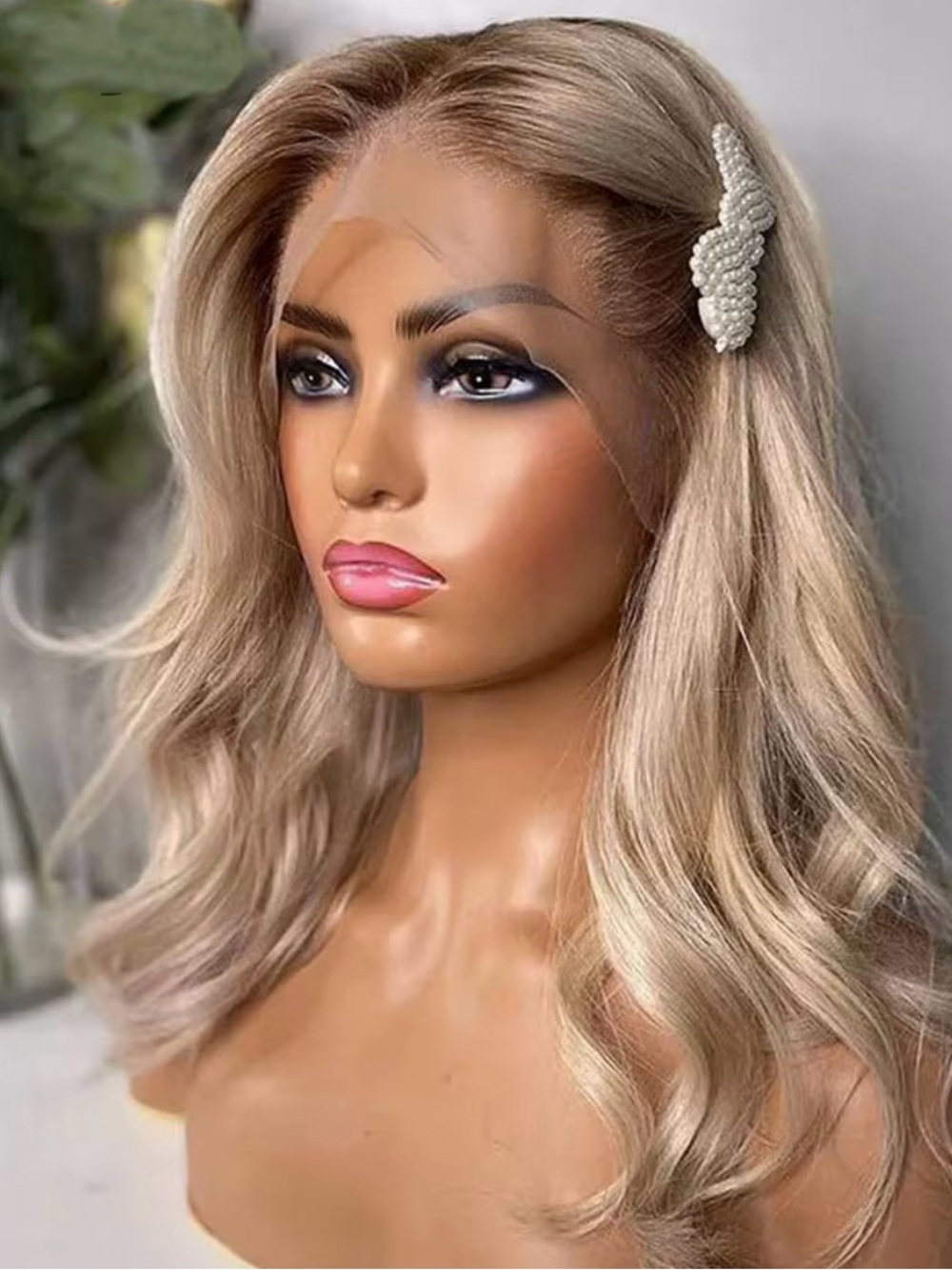Blonde Human Hair Lace Front Wig - Picture 2 of 2